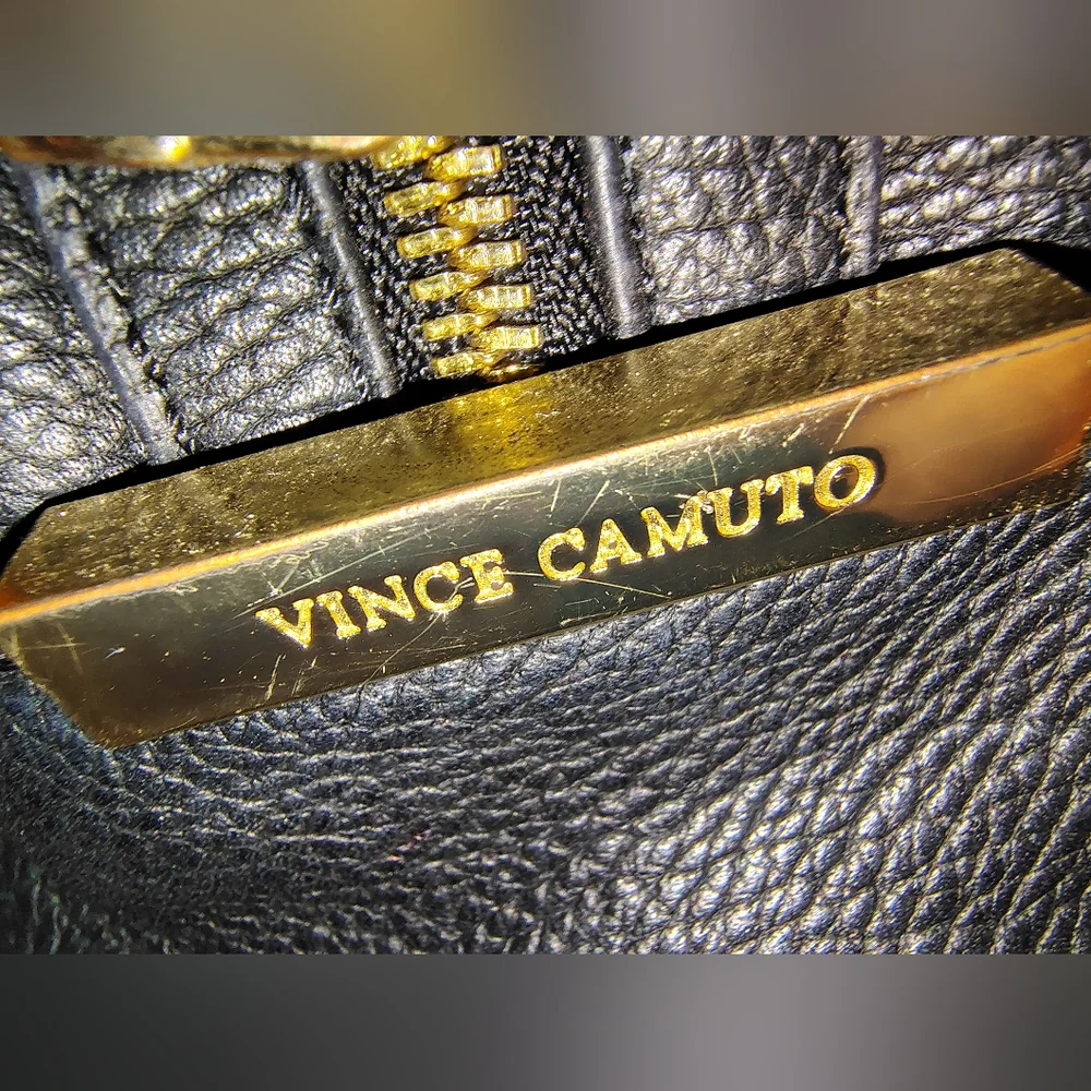 Vince Camuto Pebble Leather Black Handbag - Picture 7 of 8